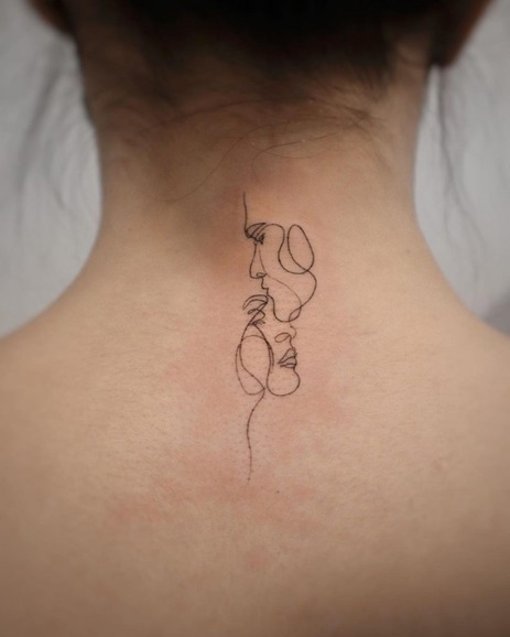 Couple Tattoo For Neck